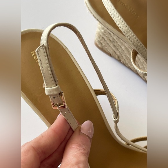 Reformation Cream Ava Wedge Espadrille Sandal Size 10 NEW - Picture 7 of 7